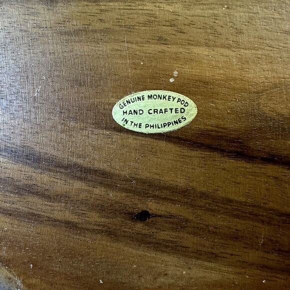 Genuine Monkey Pod Handcrafted Wood Made in the Philippines Salad Bowl Set of 7 - Picture 4 of 7